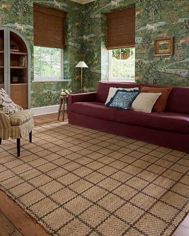 مجموعة Loloi Chris Loves Julia Fletcher FLE-01 طبيعي/بني 3'-6" x 5'-6"، .37 بوصة ارتفاع الوبر، سجادة مميزة in Saudi Arabia