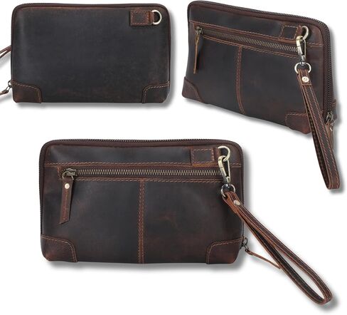 CestAntiQ Women's Leather Crossbody Purse – Small Shoulder Bag with Triple Zipper, Adjustable Wide Strap, Cell Phone & Card Holder – Stylish Travel Handbag for Women, Brown in Saudi Arabia