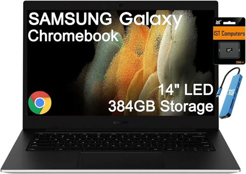 Samsung 14" Galaxy Chromebook Go Laptop PC Computer, Intel Celeron N4500 Processor, 4GB RAM, 64GB Storage, ChromeOS, XE340XDA-KA2US, Silver in Saudi Arabia