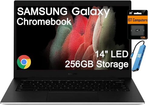 Samsung 14" Galaxy Chromebook Go Laptop PC Computer, Intel Celeron N4500 Processor, 4GB RAM, 64GB Storage, ChromeOS, XE340XDA-KA2US, Silver in Saudi Arabia