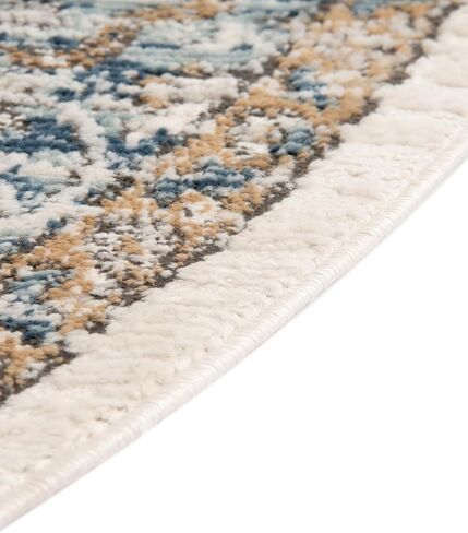 Unique Loom Nyla Collection Area Rug - Winner (6' 1" x 9' Oval Blue/Dark Gray) in Saudi Arabia