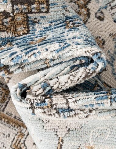 Unique Loom Nyla Collection Area Rug - Winner (6' 1" x 9' Oval Blue/Dark Gray) in Saudi Arabia