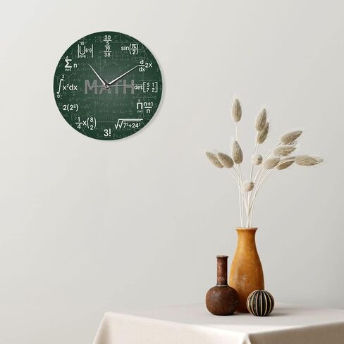 12 Inch Green Math Wall Clock, Novelty Unique Maths Equation Wall Clock, Each Hour Marked by a Simple Math Equation for Classroom Office Back to School Gifts for Teacher Engineer Math Geek in Saudi Arabia