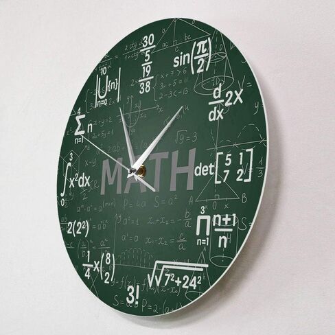 12 Inch Green Math Wall Clock, Novelty Unique Maths Equation Wall Clock, Each Hour Marked by a Simple Math Equation for Classroom Office Back to School Gifts for Teacher Engineer Math Geek in Saudi Arabia