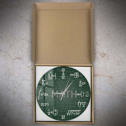 12 Inch Green Math Wall Clock, Novelty Unique Maths Equation Wall Clock, Each Hour Marked by a Simple Math Equation for Classroom Office Back to School Gifts for Teacher Engineer Math Geek in Saudi Arabia
