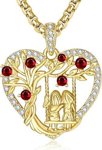 JIYVY32 14K Gold Tree of Life Necklace for Sister Christmas Gifts from Sister,Heart Jewelry with Birthstone Pendant for Women Female Friendship Forever My Friend in Saudi Arabia