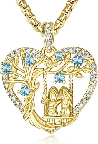 JIYVY32 14K Gold Tree of Life Necklace for Sister Christmas Gifts from Sister,Heart Jewelry with Birthstone Pendant for Women Female Friendship Forever My Friend in Saudi Arabia