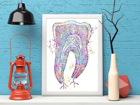 Dental Art Teeth Art Print Tooth Art Mouth Medical Art work, Office decor, Doctor, Nurse, Hospital Pediatrics Chiropractor Wall Art Art Prints, Medical Gifts - UnFramed 8x10 inch in Saudi Arabia