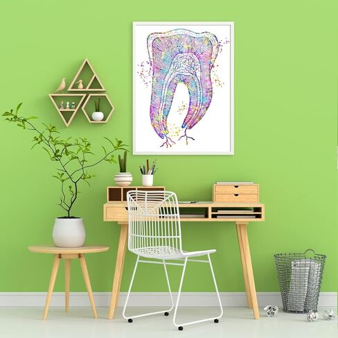 Dental Art Teeth Art Print Tooth Art Mouth Medical Art work, Office decor, Doctor, Nurse, Hospital Pediatrics Chiropractor Wall Art Art Prints, Medical Gifts - UnFramed 8x10 inch in Saudi Arabia