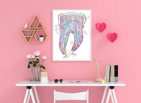 Dental Art Teeth Art Print Tooth Art Mouth Medical Art work, Office decor, Doctor, Nurse, Hospital Pediatrics Chiropractor Wall Art Art Prints, Medical Gifts - UnFramed 8x10 inch in Saudi Arabia