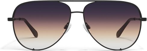Quay - Sunglasses for Men & Women, Polarized Aviator Lenses with UV Protection, Oversized Sunglasses (High Key Extra Large, Black) in Saudi Arabia