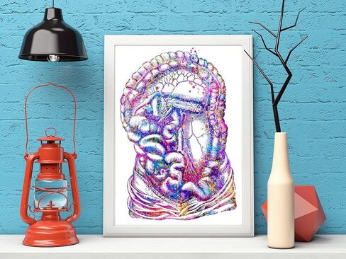 Body Art Prints Skeleton Art, Intestine Art Print, Medical Art work Office decor, Doctor, Nurse, Digital Prints, Art Prints, Medical Gifts - UnFramed 8x10 inch in Saudi Arabia