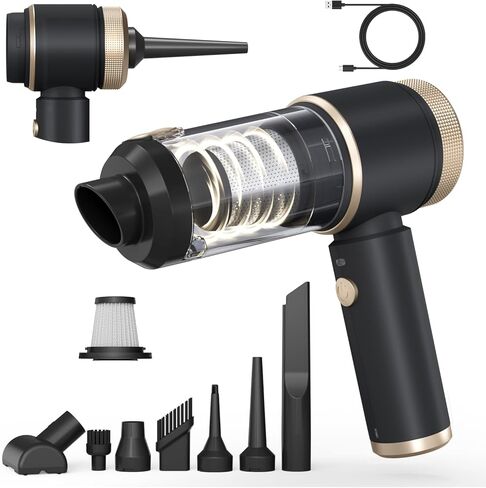 Vizeusvac Car Vacuum Cleaner,16000PA Car Vacuum Cordless Powerful with LED Light,Dual HEPA Filters,Type-C Charging Handheld Mini Vacuum, One-Click Empty Compact for Home Cleaning and Office in Saudi Arabia