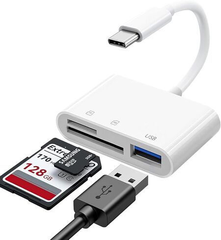 قارئ بطاقة SD لـ iPhone ، قارئ بطاقة SD لـ iPad ، 2 في محول قارئ كاميرا بطاقة SD & TF ، وقارئ البطاقات لبطاقة ذاكرة الكاميرا ، والتوصيل والتشغيل in Kuwait