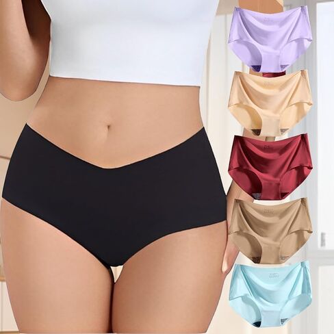 Women's Full Coverage Mid Waisted Underwear Seamless No Show Ladies Panties 6 Pack (Recommend Ordering A Size Up) in Saudi Arabia