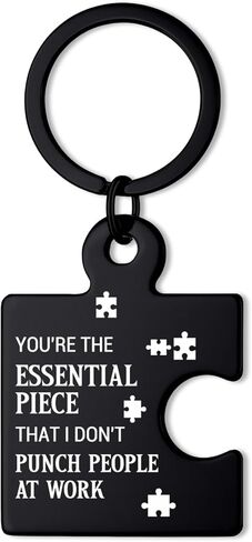 RPBAGW Funny Coworker Gifts for Women Men, Office Friendship Puzzle Keychain Appreciation Gifts for Coworkers Work Besties Colleagues - Black in Kuwait