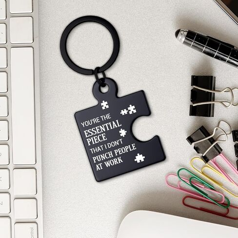 RPBAGW Funny Coworker Gifts for Women Men, Office Friendship Puzzle Keychain Appreciation Gifts for Coworkers Work Besties Colleagues - Black in Kuwait