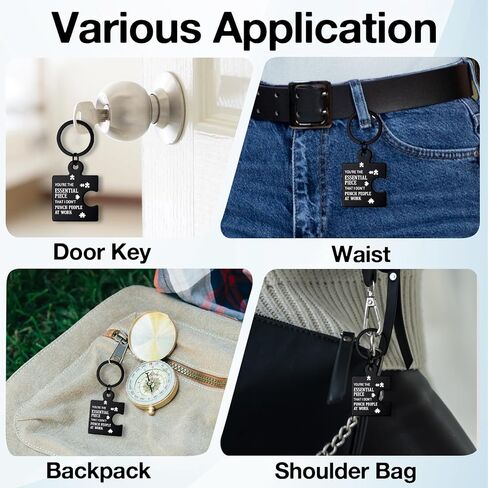 RPBAGW Funny Coworker Gifts for Women Men, Office Friendship Puzzle Keychain Appreciation Gifts for Coworkers Work Besties Colleagues - Black in Kuwait