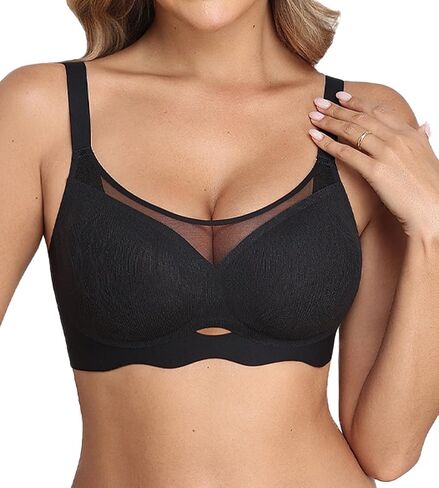 Avidlove Bras for Women V Neck Wireless Bra Lifting Sexy Mesh Bra S-3XL in Saudi Arabia
