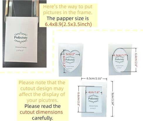 Pofectsty 2.5x3.5 Inch Mini Metal Picture Frame Set Set of 3, 2 1/2 x 3 1/2 Matte Brushed Silver Small Picture Frame Photo Frame with Picture Storage Behind (silver) in Saudi Arabia
