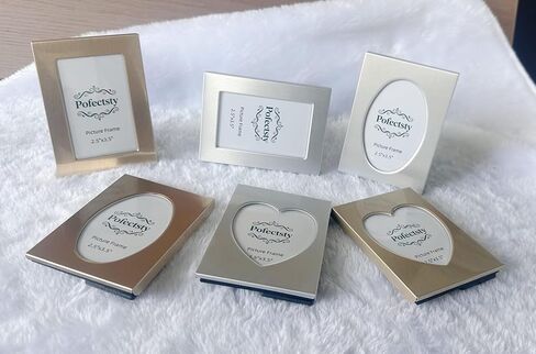Pofectsty 2.5x3.5 Inch Mini Metal Picture Frame Set Set of 3, 2 1/2 x 3 1/2 Matte Brushed Silver Small Picture Frame Photo Frame with Picture Storage Behind (silver) in Saudi Arabia