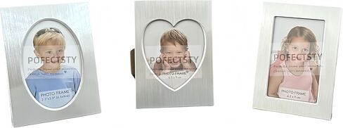 Pofectsty 2.5x3.5 Inch Mini Metal Picture Frame Set Set of 3, 2 1/2 x 3 1/2 Matte Brushed Silver Small Picture Frame Photo Frame with Picture Storage Behind (silver) in Saudi Arabia