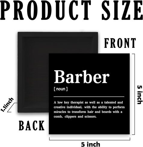CUANFDDSF Barbershop Hair Salon Decor Wooden Box Sign, Barber Shop Barber Gifts for Men Accessories, Salon Decor for Hair Stylist Salon Barbershop Wall Desk Shelf Tabletop Decoration in Saudi Arabia