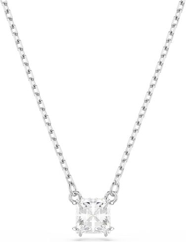 Swarovski Stilla Pendant, Square Cut, Clear, Rhodium Finished in Saudi Arabia