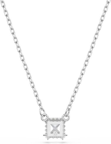 Swarovski Stilla Pendant, Square Cut, Clear, Rhodium Finished in Saudi Arabia