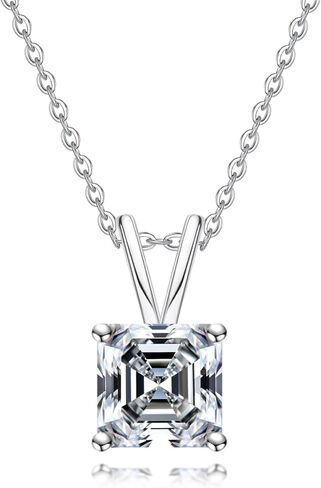 AnuClub Moissanite Pendant Necklace 2/3/4/5CT D Color VVS1 925 Sterling Silver Everyday Wear Necklace for Women Wife Her with Certificate, 40+2+3 Adjustable Chain in Saudi Arabia