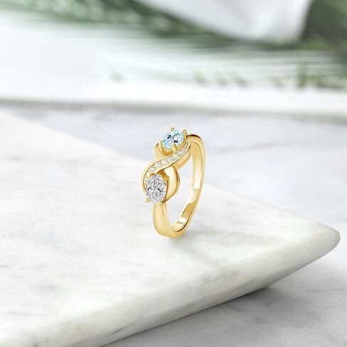 Gem Stone King 18K Yellow Gold Plated Silver Lab Grown Diamond Yellow Sapphire and White Created Sapphire Statement Ring For Women | 1.11 Cttw | Oval 6X4MM | Available In Size 5, 6, 7, 8, 9 in Saudi Arabia