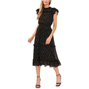 CeCe Women's Flutter Sleeve Smocked Waist Midi Dress in Saudi Arabia
