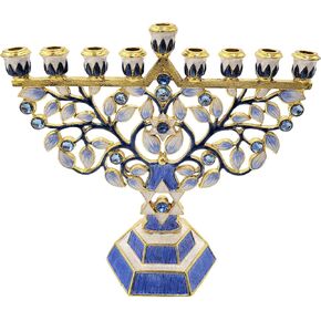The Dreidel Company Hanukkah Menorah Enamel Hand-Painted Enameled Metal in Saudi Arabia