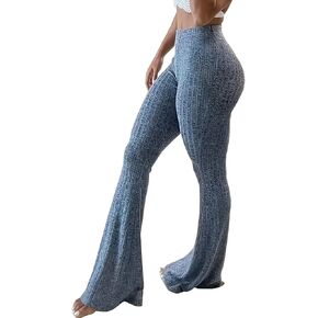 MDD MZR High Waist Textured Flare Yoga Pants, Stretchy Workout Bell Bottom Leggings in Saudi Arabia