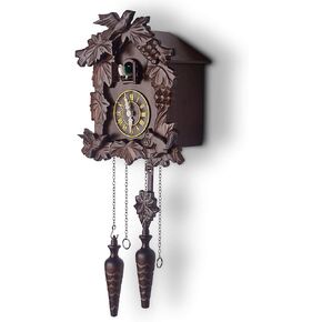Kendal Cuckoo Clock كبير ساعة الحائط خمر مصنوع يدويًا خشب الوقواق البيت ديكور المنزل مع غناء الطيور والطيور يعيشون في بيوت الأشجار ديكور MX222 in Kuwait