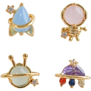 Space Theme Earrings, Astronaut, UFO, Alien & Spaceship Stud or Dangle Earrings, Hypoallergenic Gold Plated or Stainless Steel Novelty Jewelry in Kuwait