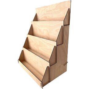 Portable Greeting Card Display Stand - Counter Top Portable Craft Show Display - 4 Tier Greeting Card & Rack Card Display - Coaster Display Rack - Farmers Market Display Tabletop Stand (Ebony) in Saudi Arabia
