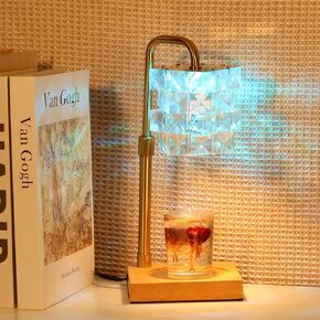 مصباح تسخين الشموع من ACALEPH، 4 ألوان متغيرة مع مؤقت وخافت، ارتفاع سخان الشمع الكهربائي قابل للتعديل، ضوء طاولة على شكل كريستال مزيف بدون لهب هدية مثالية للأمهات والنساء والرجال، ديكور غرفة النوم المنزلية in Kuwait