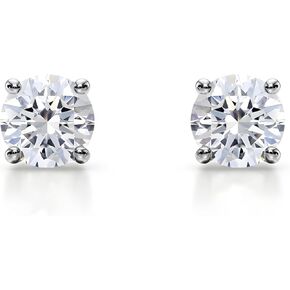 أقراط مرصعة بالألماس من Caratize Lab 0.50–2.00 قيراط | قام مختبر Round Cut بإنشاء ترصيع الماس سوليتير | أقراط من الذهب الصلب عيار 14 قيراط معتمدة من IGI للنساء in Kuwait