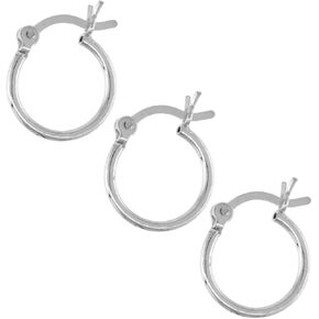 Tiny 1mm Tube Sterling Silver 12mm-30mm Hoop Earrings Women and Men Click Top 1/2-1 1/4 inch Round in Saudi Arabia