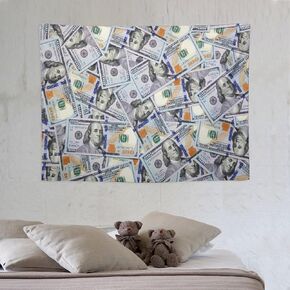 ZhiRain Money Dollar Tapestry Wall Hanging 100 Dollar Bill United States Vintage Hundred Dollar Tapestries Home Decor for Living Room Bedroom Apartment Farmhouse Dorm 30"x40" in Saudi Arabia