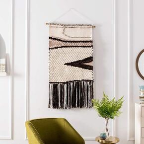 Misc Hand Woven Wall Tapestry 111-2' X 3' Beige Brown Bohemian Eclectic Wool in Kuwait