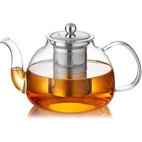 40oz Glass Teapot with Infuser, Stove Top& Microwave Safe Borosilicate Glass Kettle, Tea Pot Blooming and Loose Leaf Tea Maker Tea Brewer for Camping, Travel in Saudi Arabia