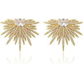 حجر الراين أقراط للعروس وصيفات الشرف، تألق تصميم أمة الله يتوهم كريستال العنقودية قطرة زركونيا مكعب مجوهرات الزفاف الزفاف، 925 الفضة الاسترليني آخر 18K أقراط مطلية بالذهب للنساء حفلة موسيقية كوكتيل أقراط هدية عيد الميلاد لمحبي Wif in Kuwait