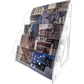 HearhavFly 5 Tier Trading Card Display Stand，Clear Display Shelf Desktop for Postcards,Holidays Cards, Baseball Basketball Sports Graded Card Display Stand,Tool-Free Snap-Fit Assembly in Kuwait