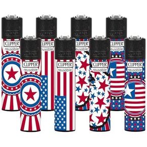 Clipper - Classic Large Reusable Lighter - Iconic Premium Refillable Lighters Bulk Pack - Replace Butane, Flint, and Spark Wheel for Unlimited Lights - 8 Pack - Zig Zag 1 in Kuwait