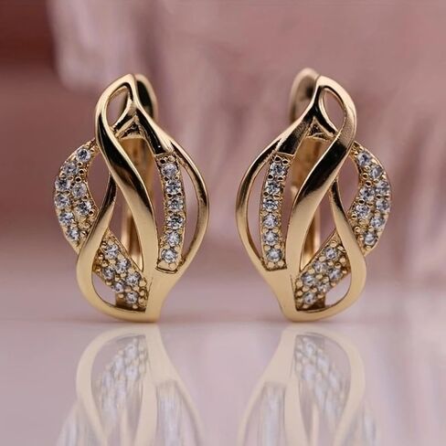 1 Pair of Elegant and Luxurious Sparkling Synthetic Zirconia Decorative Earrings, Elegant and Simple Style, Daily Casual Accessories in Saudi Arabia