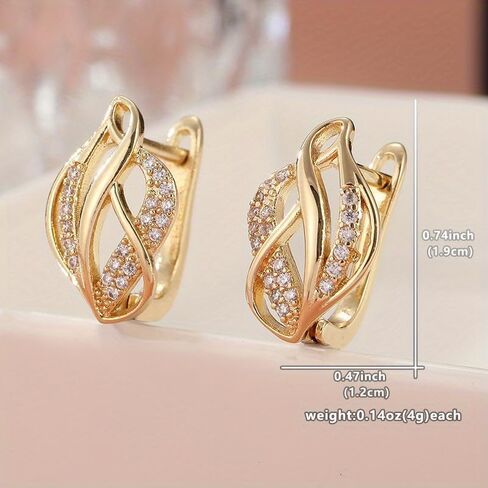 1 Pair of Elegant and Luxurious Sparkling Synthetic Zirconia Decorative Earrings, Elegant and Simple Style, Daily Casual Accessories in Saudi Arabia