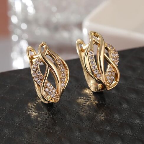 1 Pair of Elegant and Luxurious Sparkling Synthetic Zirconia Decorative Earrings, Elegant and Simple Style, Daily Casual Accessories in Saudi Arabia