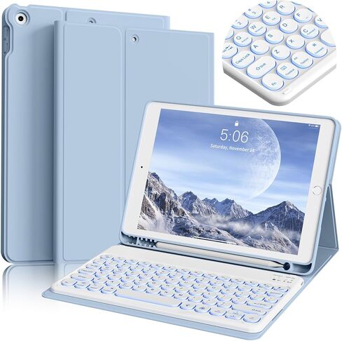 Keyboard Case for iPad 9th/8th/7th Generation(2021/2020/2019) Detachable Wireless Bluetooth Keyboard Case for 10.2 inch iPad 9/8/7 Cover with Pencil Holder Auto Wake/Sleep, Green in Kuwait